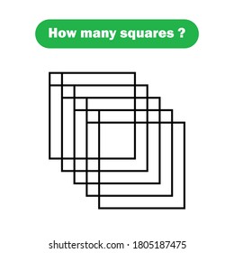 How many squares? Mathematics education game.