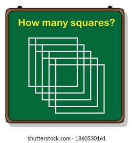 How many squares? Mathematics education game.