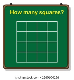How many squares? Mathematics education game.