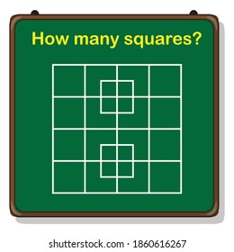 How many squares? Mathematics education game.