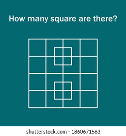 Wie viele Quadrate? Mathematik-Erziehungsspiel.