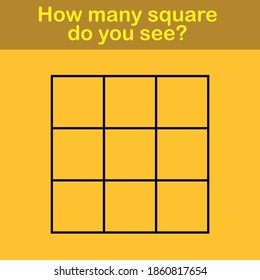 How many squares? Mathematics education game.
