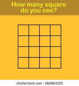How many squares? Mathematics education game.