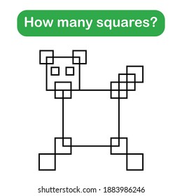 How many squares? Mathematics education game.