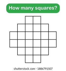 How many squares? Mathematics education game.