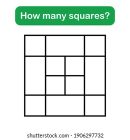 How many squares? Mathematics education game.