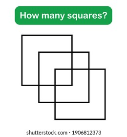 How many squares? Mathematics education game.