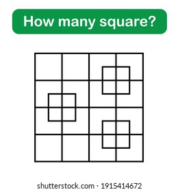 How many squares? Mathematics education game.