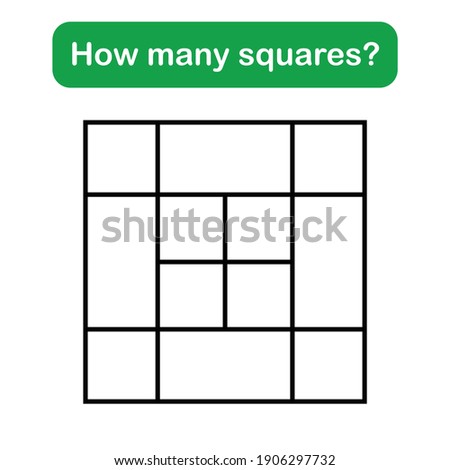 How many squares? Mathematics education game.