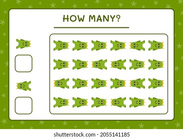 How many Monster, game for children. Vector illustration, printable worksheet