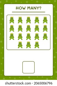 How many Monster, game for children. Vector illustration, printable worksheet