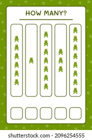 How many Monster, game for children. Vector illustration, printable worksheet