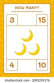 How many Moon, game for children. Vector illustration, printable worksheet