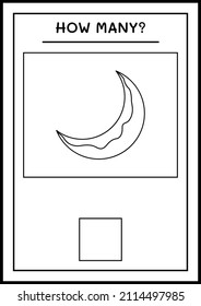 How many Moon, game for children. Vector illustration, printable worksheet