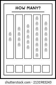 How many Mummy, game for children. Vector illustration, printable worksheet
