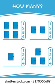 How many of Notebook, game for children. Vector illustration, printable worksheet