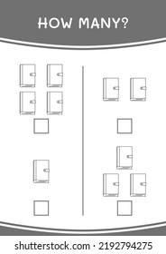 How many of Notebook, game for children. Vector illustration, printable worksheet