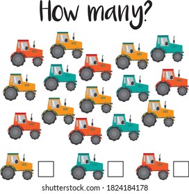 How many objects.Preschool Counting Activities. Printable worksheet. Educational game for children, toddlers and kids preschool age. Mathematics task. Learning mathematics, numbers.Tasks for addition