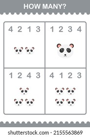 How Many Panda face. Worksheet for kids