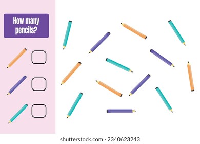 How many pencils are there? Educational math game design.