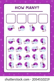 How many Potion Bottle, game for children. Vector illustration, printable worksheet