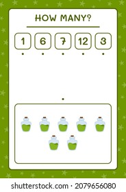 How many Potion Bottle, game for children. Vector illustration, printable worksheet