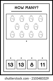 How many Potion Bottle, game for children. Vector illustration, printable worksheet