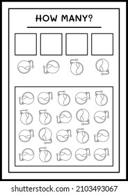 How many Potion Bottle, game for children. Vector illustration, printable worksheet