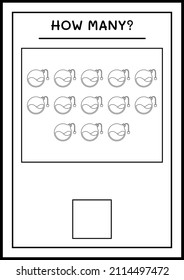 How many Potion Bottle, game for children. Vector illustration, printable worksheet