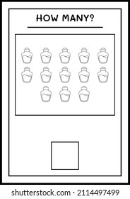 How many Potion Bottle, game for children. Vector illustration, printable worksheet