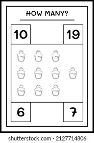 How many Potion Bottle, game for children. Vector illustration, printable worksheet