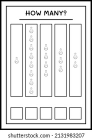 How many Potion Bottle, game for children. Vector illustration, printable worksheet
