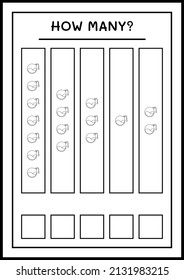 How many Potion Bottle, game for children. Vector illustration, printable worksheet