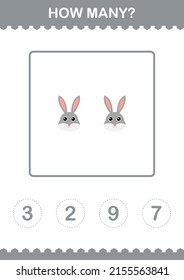 How Many Rabbit face. Worksheet for kids