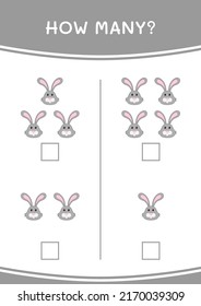 How many of Rabbit, game for children. Vector illustration, printable worksheet