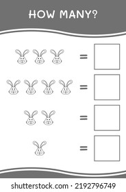How many of Rabbit, game for children. Vector illustration, printable worksheet