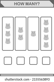 How Many Rhinoceros face. Worksheet for kids