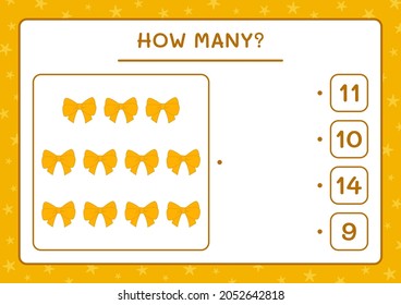 How many ribbon, game for children. Vector illustration, printable worksheet