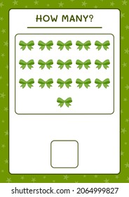 How many ribbon, game for children. Vector illustration, printable worksheet
