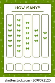 How many ribbon, game for children. Vector illustration, printable worksheet