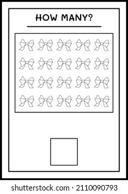 How many ribbon, game for children. Vector illustration, printable worksheet