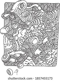 How many rings are there. Visual riddle for adults and children in doodle style