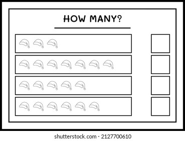 How many santa claus hat, game for children. Vector illustration, printable worksheet