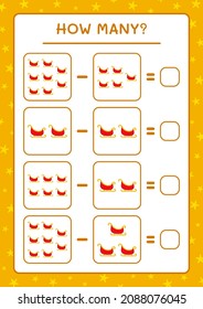 How many santa claus sleigh, game for children. Vector illustration, printable worksheet