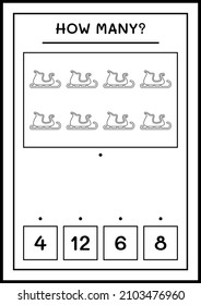 How many santa claus sleigh, game for children. Vector illustration, printable worksheet