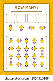 How many Scarecrow, game for children. Vector illustration, printable worksheet
