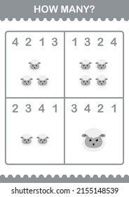 How Many Sheep face. Worksheet for kids