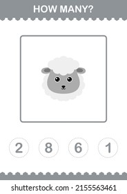 How Many Sheep face. Worksheet for kids