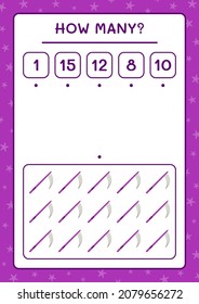 How many Sickle, game for children. Vector illustration, printable worksheet