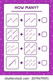 How many Sickle, game for children. Vector illustration, printable worksheet